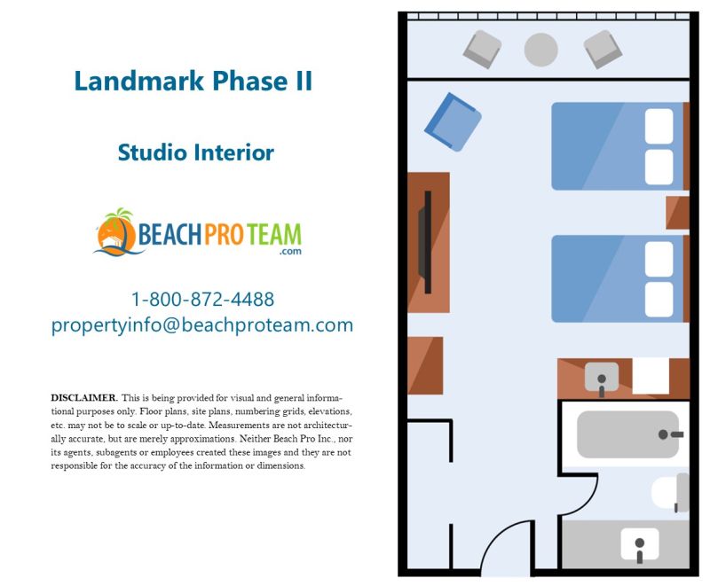 	Landmark Resort Floor Plan E - Studio Interior 